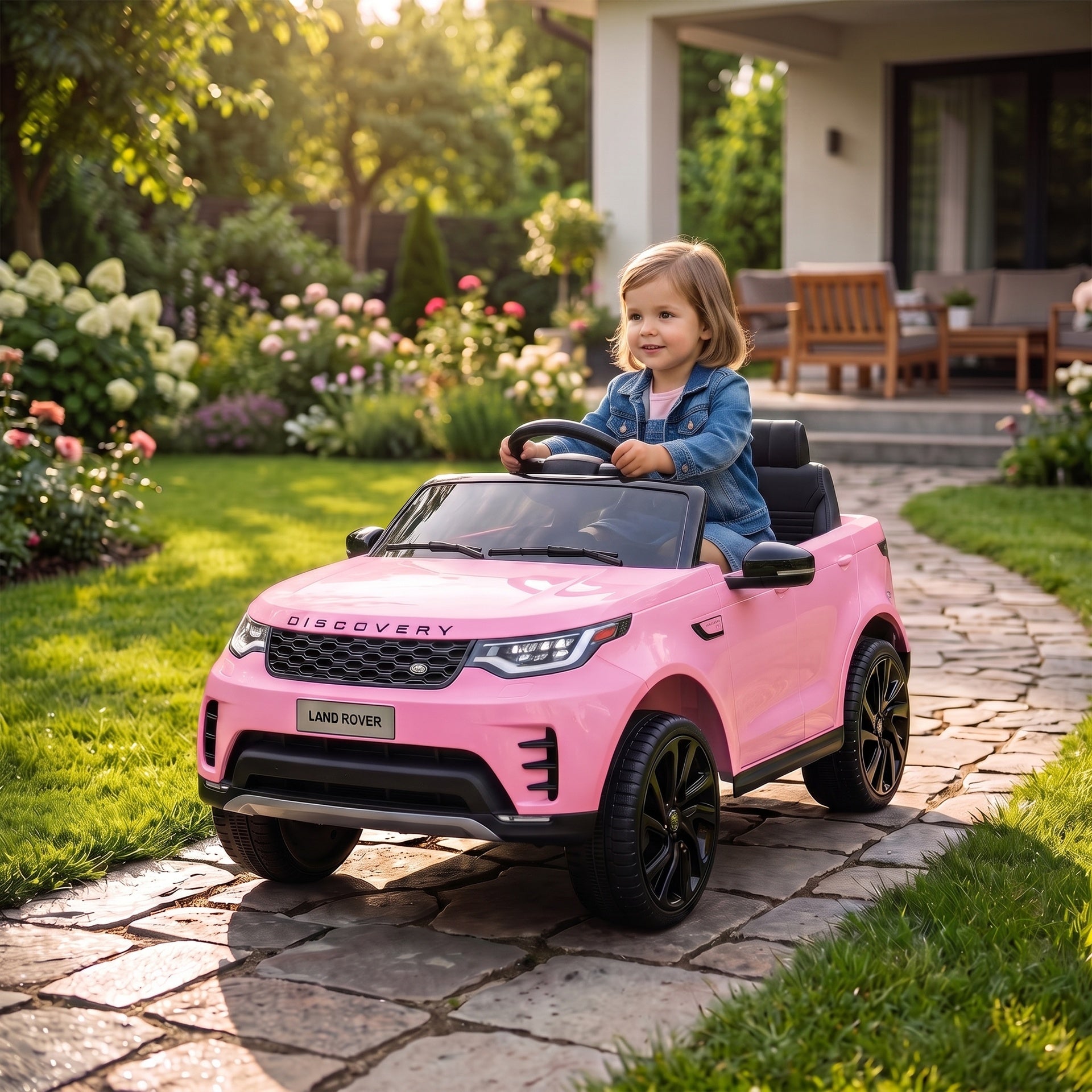 Qaba 12V Electric Car for Kids, Licensed Land Rover Ride on Car with Parent Remote, Soft Start, 4 Wheel Suspension, Pink