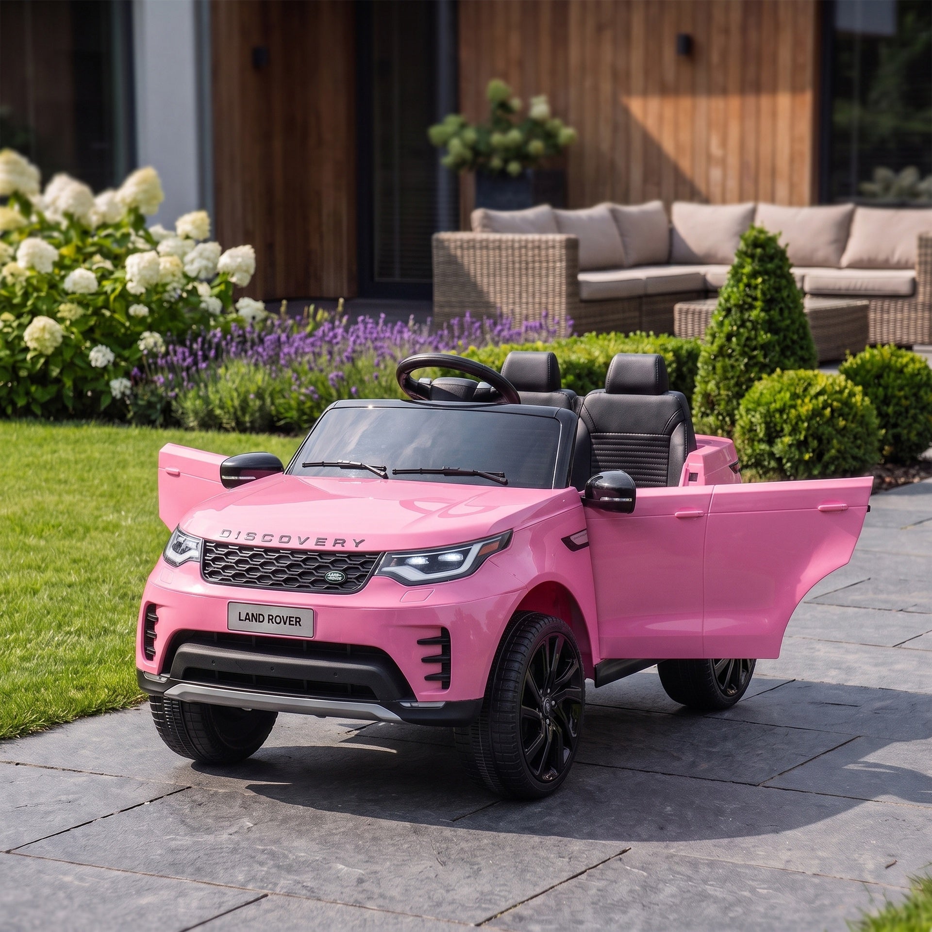 Qaba 12V Electric Car for Kids, Licensed Land Rover Ride on Car with Parent Remote, Soft Start, 4 Wheel Suspension, Pink