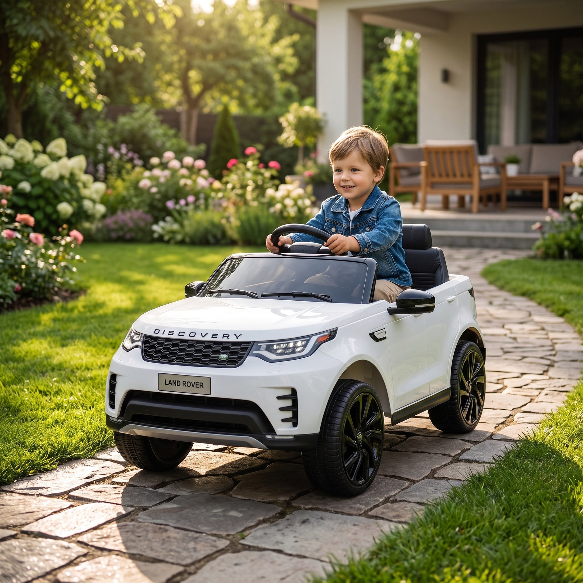 Qaba 12V Electric Car for Kids, Licensed Land Rover Ride on Car with Parent Remote, Soft Start, 4 Wheel Suspension, White