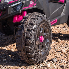 Qaba 24V 2 Seater Ride On Truck Car for Big Kids with Remote Control, Dual Motors, 4-Wheel Suspension for Ages 3-8, Pink