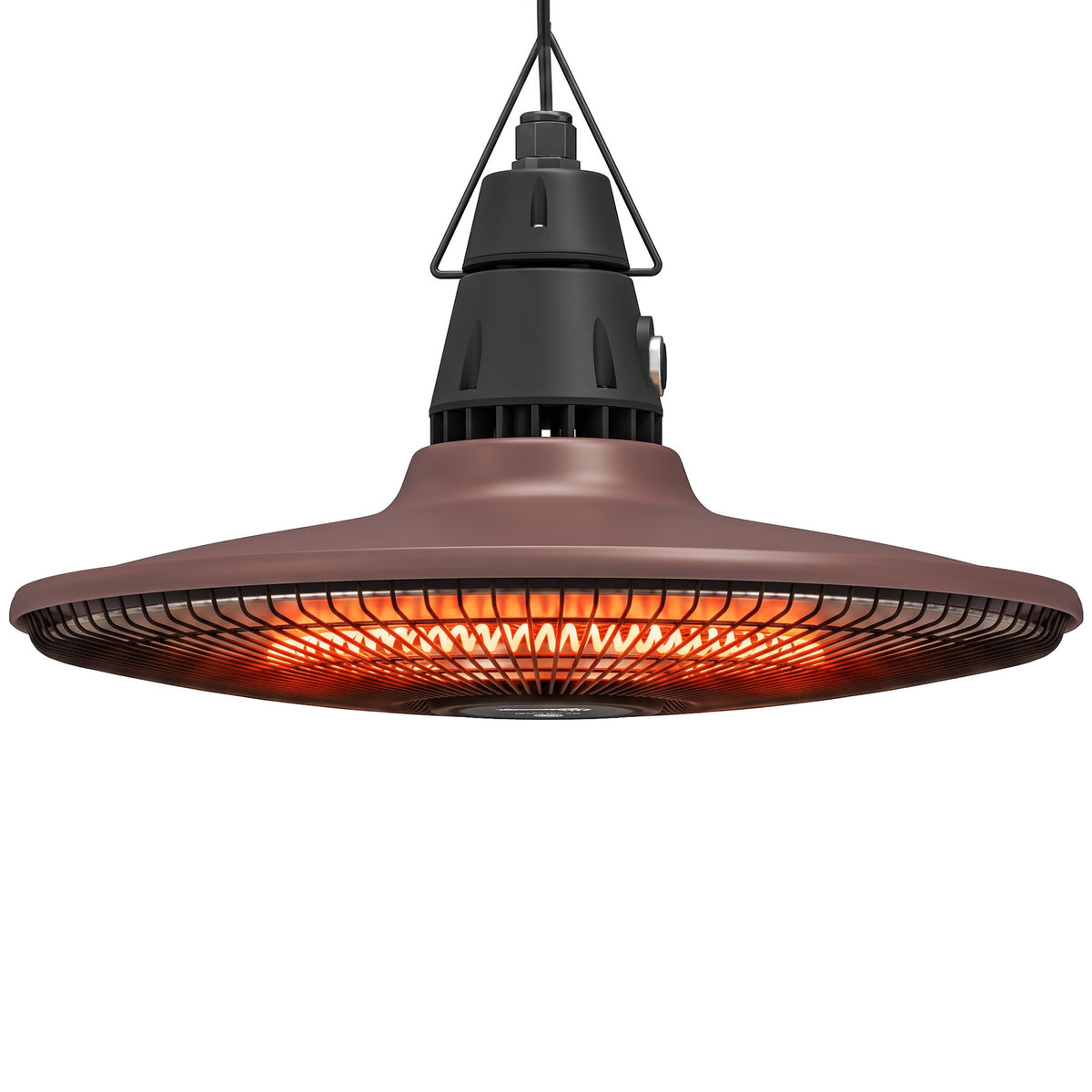 Outsunny 1500W Electric Patio Heater, IP65 Hanging Infrared Carbon Fiber Tube Outdoor Heater with Remote Control, Brown
