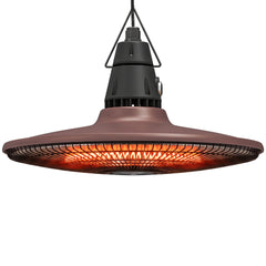 Outsunny 1500W Electric Patio Heater, IP65 Hanging Infrared Carbon Fiber Tube Outdoor Heater with Remote Control, Brown