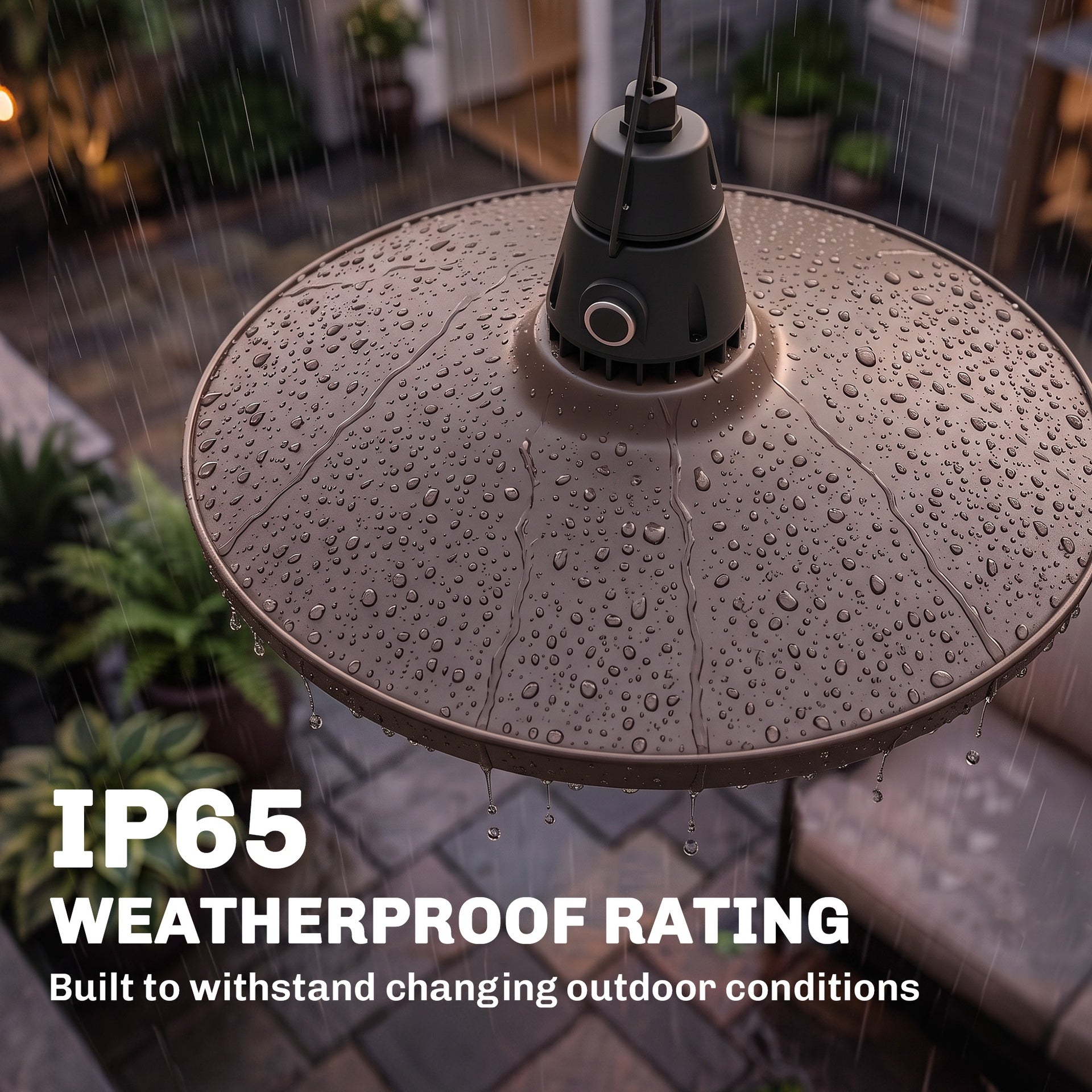 Outsunny 1500W Electric Patio Heater, IP65 Hanging Infrared Carbon Fiber Tube Outdoor Heater with Remote Control, Brown