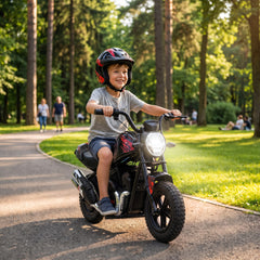 Qaba 24V Kids Electric Motorcycle with 180W Motor, 12" Rubber Tires, Up to 11MPH, Twist Throttle for Ages 6-12, Black