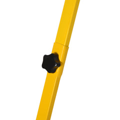 Outsunny 29" Blade Rolling Snow Pusher Shovel with Wheels and Adjustable Handle Yellow