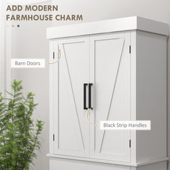 HOMCOM 72" Tall Kitchen Cabinet, Kitchen Pantry Cabinet with Barn Doors, Drawer, 5-Tier Shelf and Adjustable Shelves, White