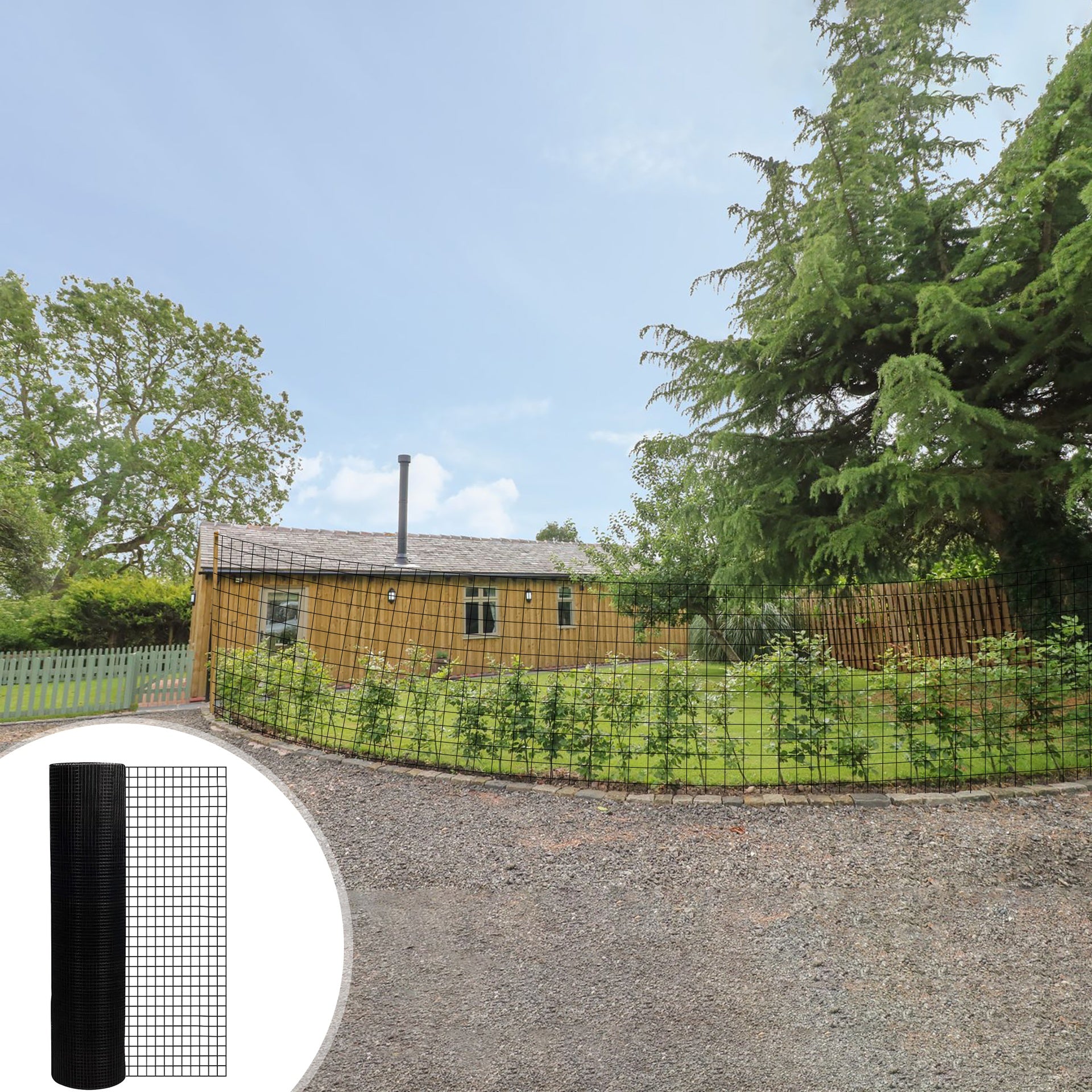 24inch x 50ft Black Vinyl Coated Hardware Cloth 2" X 3" 16Ga Welded Wire Mesh fence, PVC Coated Welded Chicken Wire Fencing, Metal Garden Plant Fencing, for Chicken Coop and Home Improvement