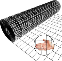 24inch x 50ft Black Vinyl Coated Hardware Cloth 2" X 3" 16Ga Welded Wire Mesh fence, PVC Coated Welded Chicken Wire Fencing, Metal Garden Plant Fencing, for Chicken Coop and Home Improvement