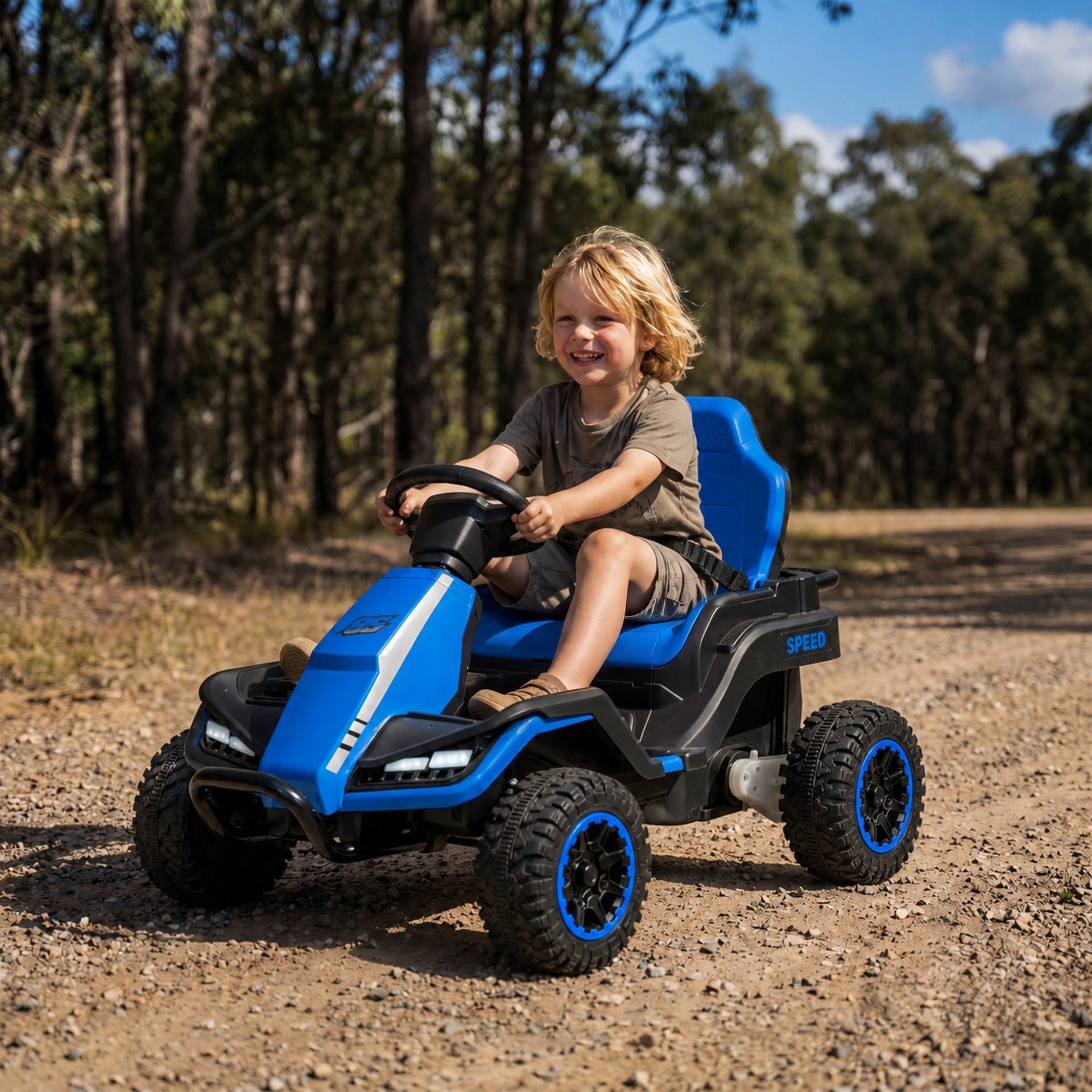 Qaba 24V Kids Electric Ride On Car with Dual Motors, Remote Control, 4-Wheel Suspension, Soft Start for 3-6 Years, Blue