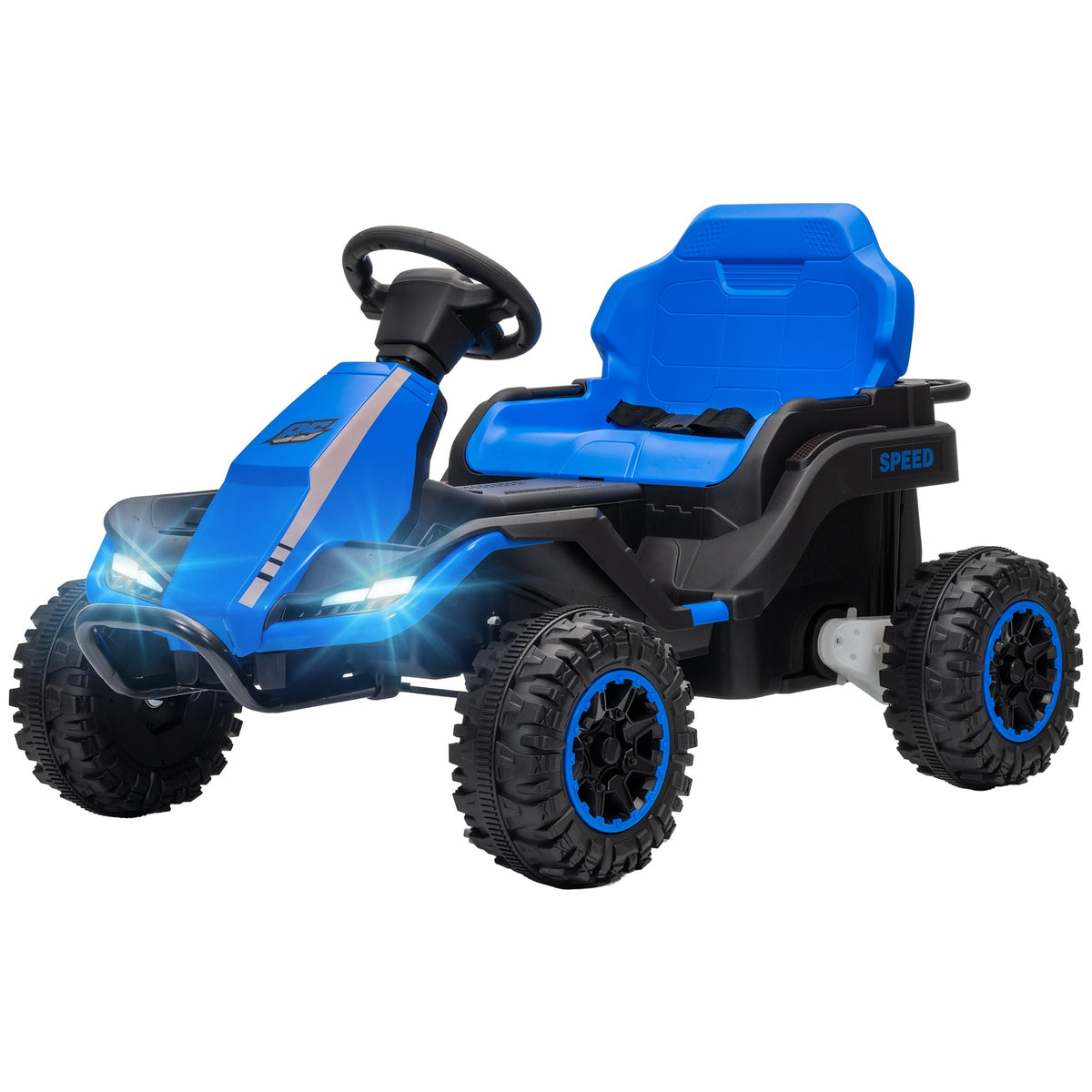 Qaba 24V Kids Electric Ride On Car with Dual Motors, Remote Control, 4-Wheel Suspension, Soft Start for 3-6 Years, Blue