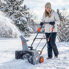 Outsunny 40V 18" Cordless Snow Blower with PU Auger, 1400W Brushless Motor, 12" Depth, Two 4.0Ah Batteries & Fast Charger