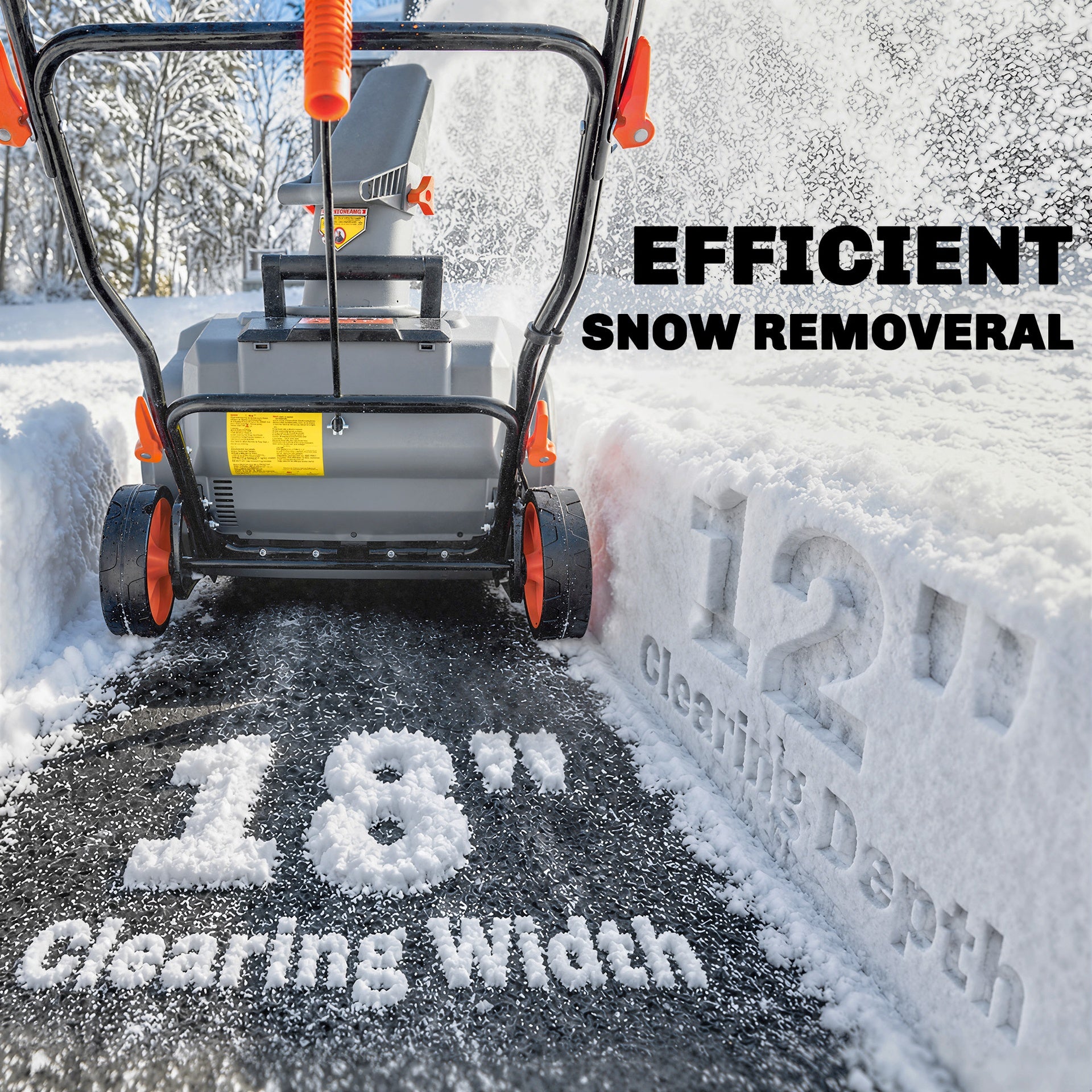 Outsunny 40V 18" Cordless Snow Blower with PU Auger, 1400W Brushless Motor, 12" Depth, Two 4.0Ah Batteries & Fast Charger