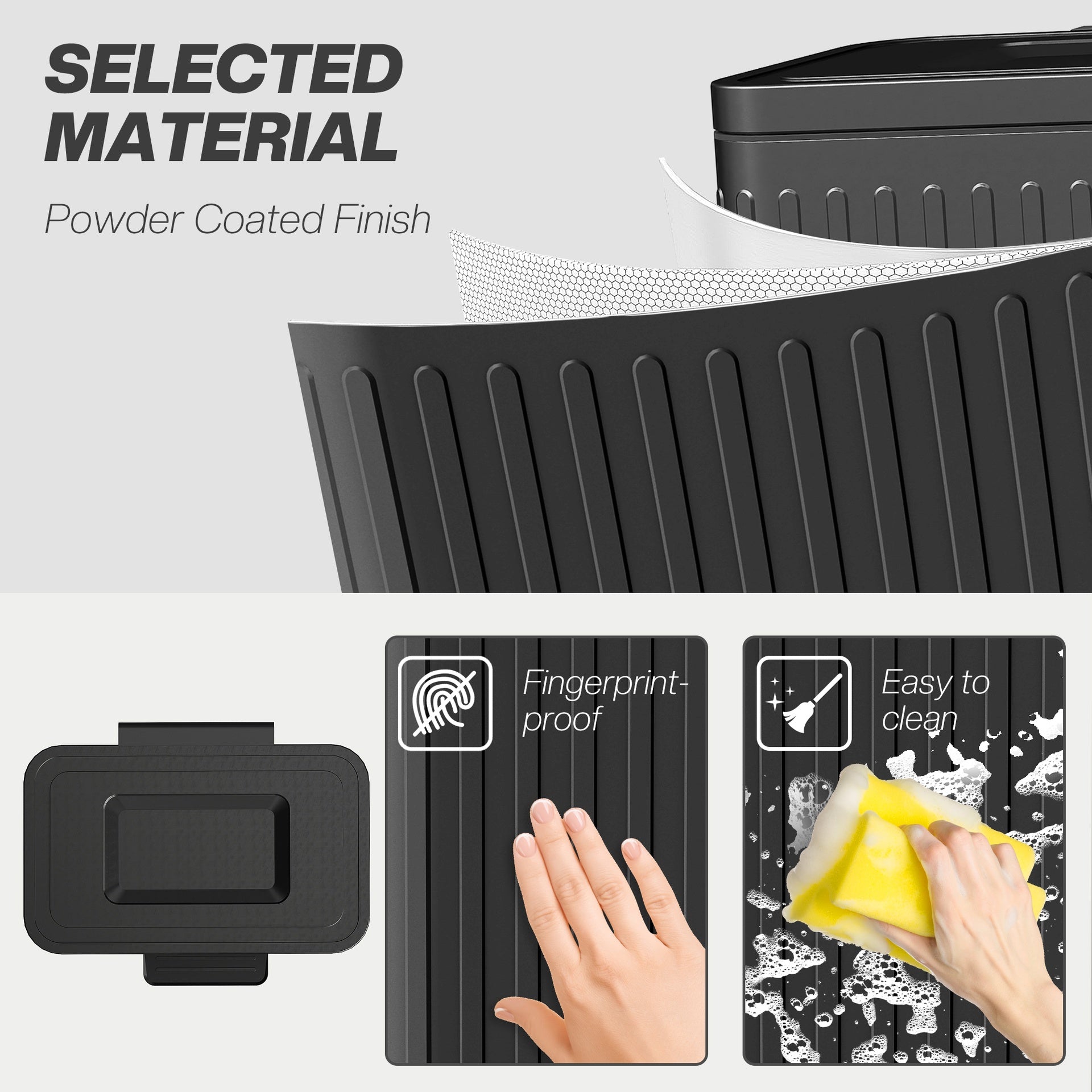 HOMCOM Trash Can with Lid, 2 x 5.3Gal Double Step-On Kitchen Trash Can, Removable Buckets, Black