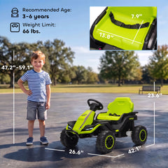 Qaba 24V Kids Electric Ride On Car with Dual Motors, Remote Control, 4-Wheel Suspension, Soft Start for 3-6 Years, Green