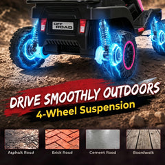 Qaba 24V Kids Electric Ride On Car with Dual Motors, Remote Control, 4-Wheel Suspension, Soft Start for 3-6 Years, Pink