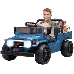 Qaba Licensed Toyota Pickup Ride on Truck, 24V Kids Electric Car with Dual Motors, Up to 3.7MPH for Kids 3-8 Years Blue