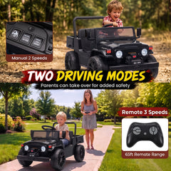 Qaba Licensed Toyota Pickup Ride on Truck, 24V Kids Electric Car with Dual Motors, Up to 3.7MPH for Kids 3-8 Years Black