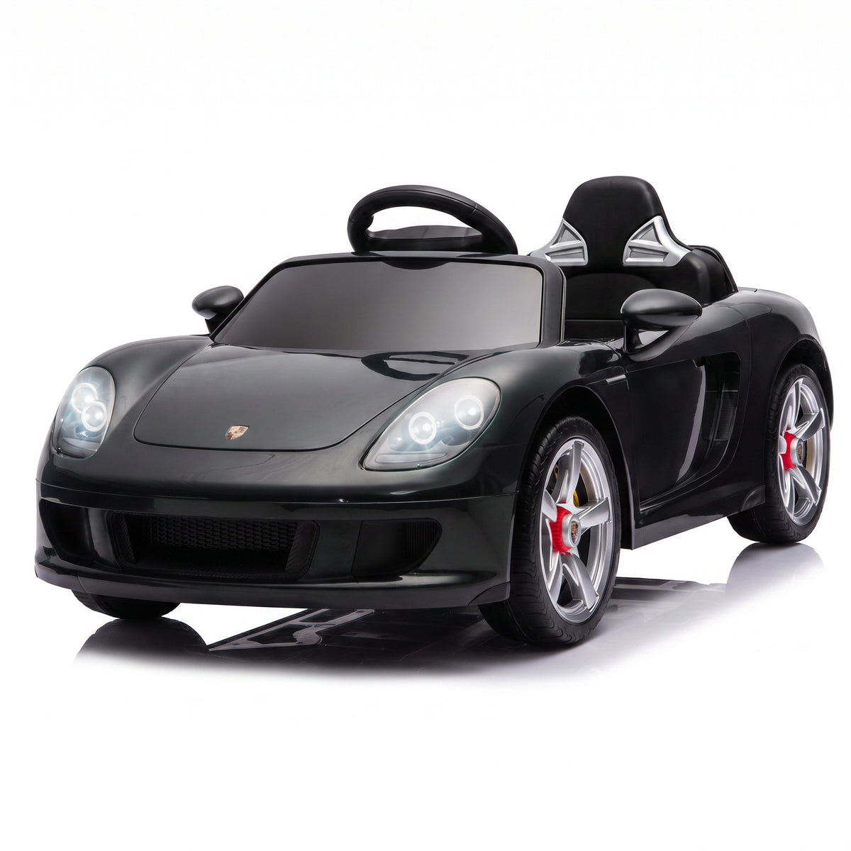Qaba 12V Kids Ride On Car, Licensed Porsche Carrera GT with Remote, Rear Suspension, Smooth Start for Ages 3-6, Black