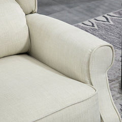 HOMCOM Vibrating Massage Recliner Chair with Heat, Wingback Push Back Reclining Chair for Living Room, Beige