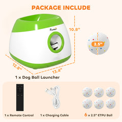 PawHut Automatic Dog Ball Launcher with 26-80 FT Distance, Automatic Ball Launcher for Medium and Large Dogs, Green