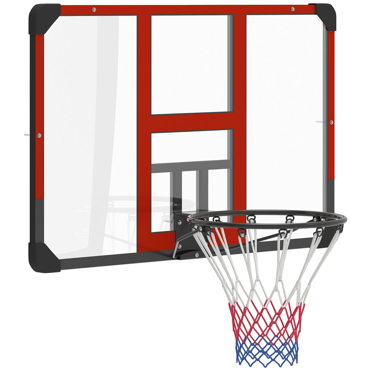 Soozier Wall Mounted Basketball Hoop with Shatter-Resistant Backboard, Solid Rim and All-Weather Net for Indoor and Outdoor Use