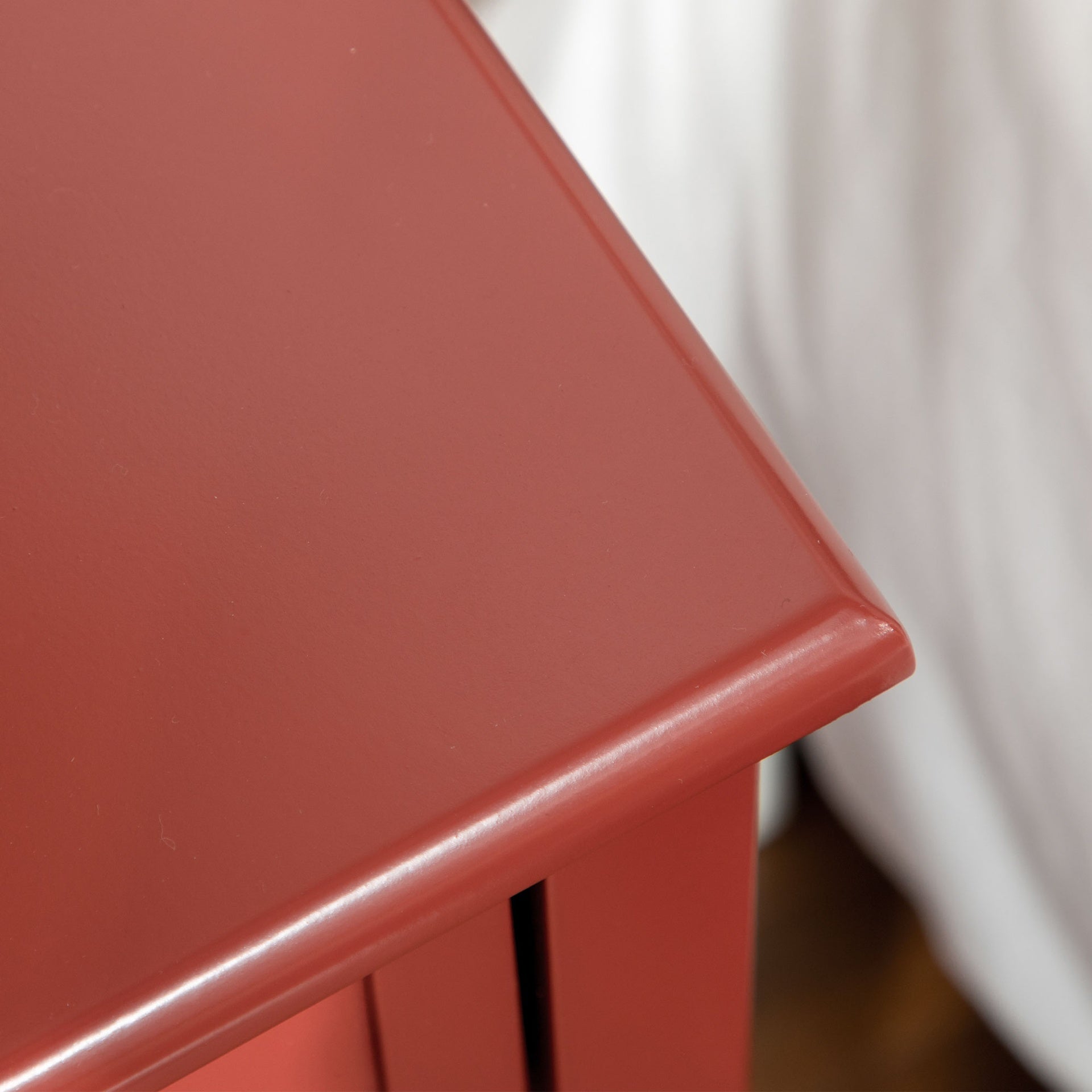 HOMCOM 2-Tier Nightstand, Side Table with Drawer and Shelf for Living Room or Bedroom, Set of 2, Red