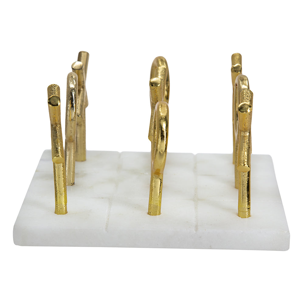 6.4x6.4x3.4" Banswara  Marble Tic Tac Toe Game