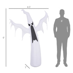 Halloween Inflatables Outdoor Decorations White Ghost, Light Up Blow Up Yard Decor with LED Light and Fan Indoor Outdoor for Garden, Lawn, Party, Holiday