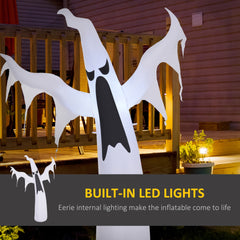 Halloween Inflatables Outdoor Decorations White Ghost, Light Up Blow Up Yard Decor with LED Light and Fan Indoor Outdoor for Garden, Lawn, Party, Holiday