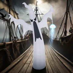 Halloween Inflatables Outdoor Decorations White Ghost, Light Up Blow Up Yard Decor with LED Light and Fan Indoor Outdoor for Garden, Lawn, Party, Holiday