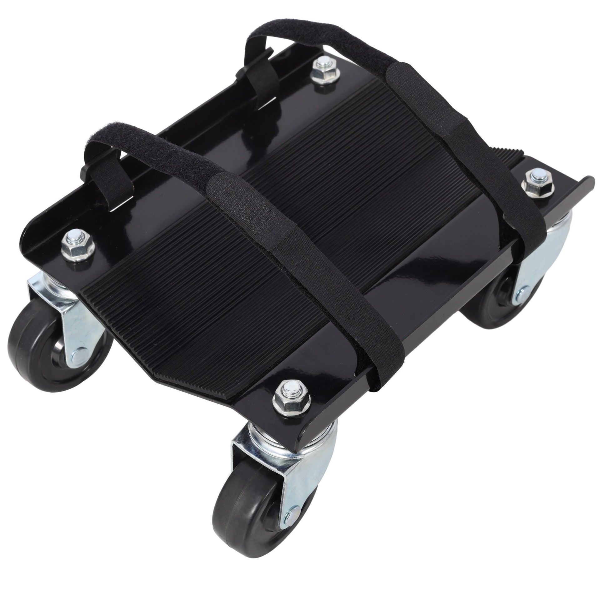 Snowmobile Dolly Heavy Duty Carries up to 1500lbs V-Slide with 2.5" Swivel Casters Rubber Pad Protecting Skis and 2 Pairs of Heavy Duty Straps Firmly Attaching on Skis,black color