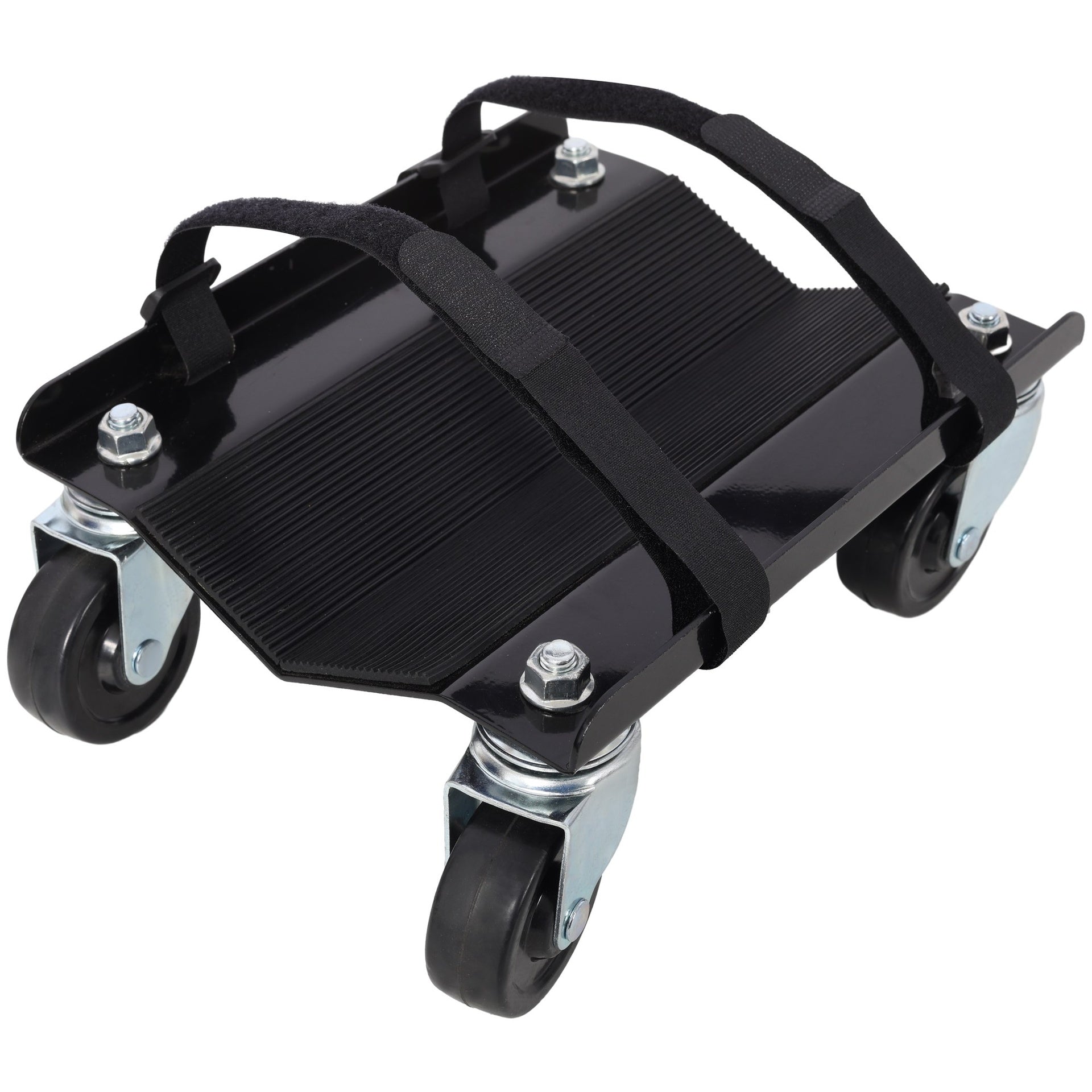 Snowmobile Dolly Heavy Duty Carries up to 1500lbs V-Slide with 2.5" Swivel Casters Rubber Pad Protecting Skis and 2 Pairs of Heavy Duty Straps Firmly Attaching on Skis,black color