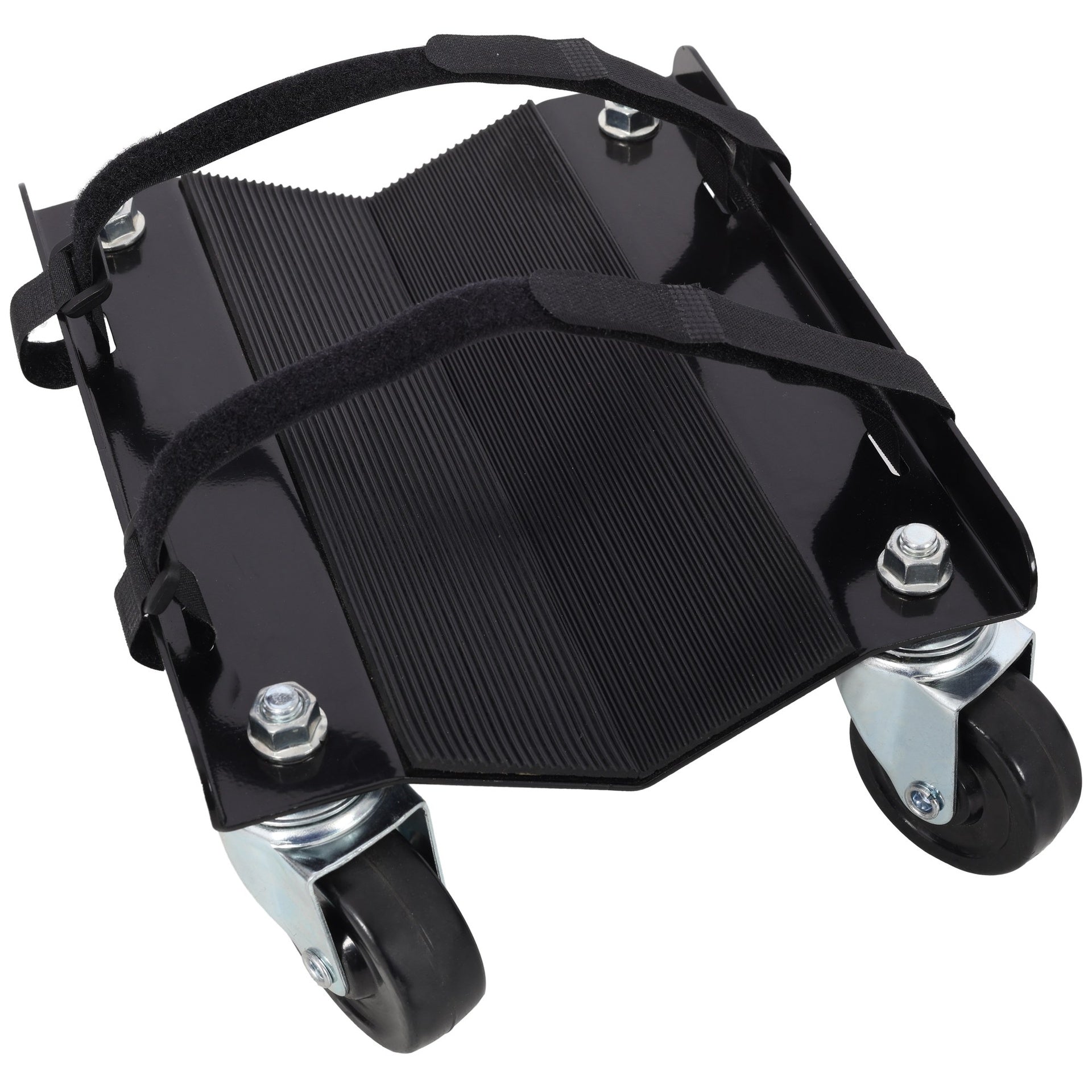Snowmobile Dolly Heavy Duty Carries up to 1500lbs V-Slide with 2.5" Swivel Casters Rubber Pad Protecting Skis and 2 Pairs of Heavy Duty Straps Firmly Attaching on Skis,black color