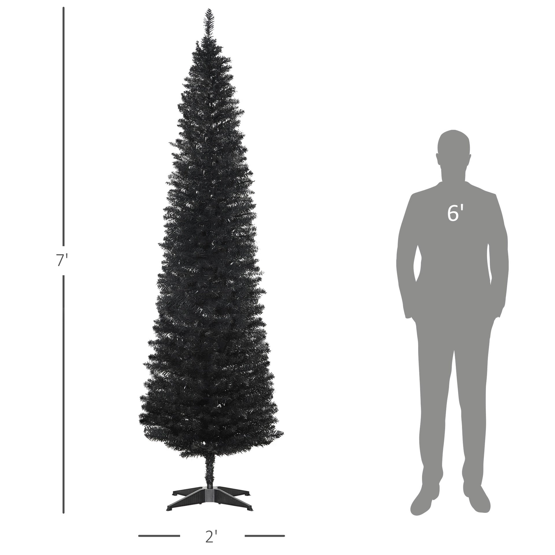 Pencil Christmas Tree with Sturdy Base, Perfect for Modern Holiday Decor