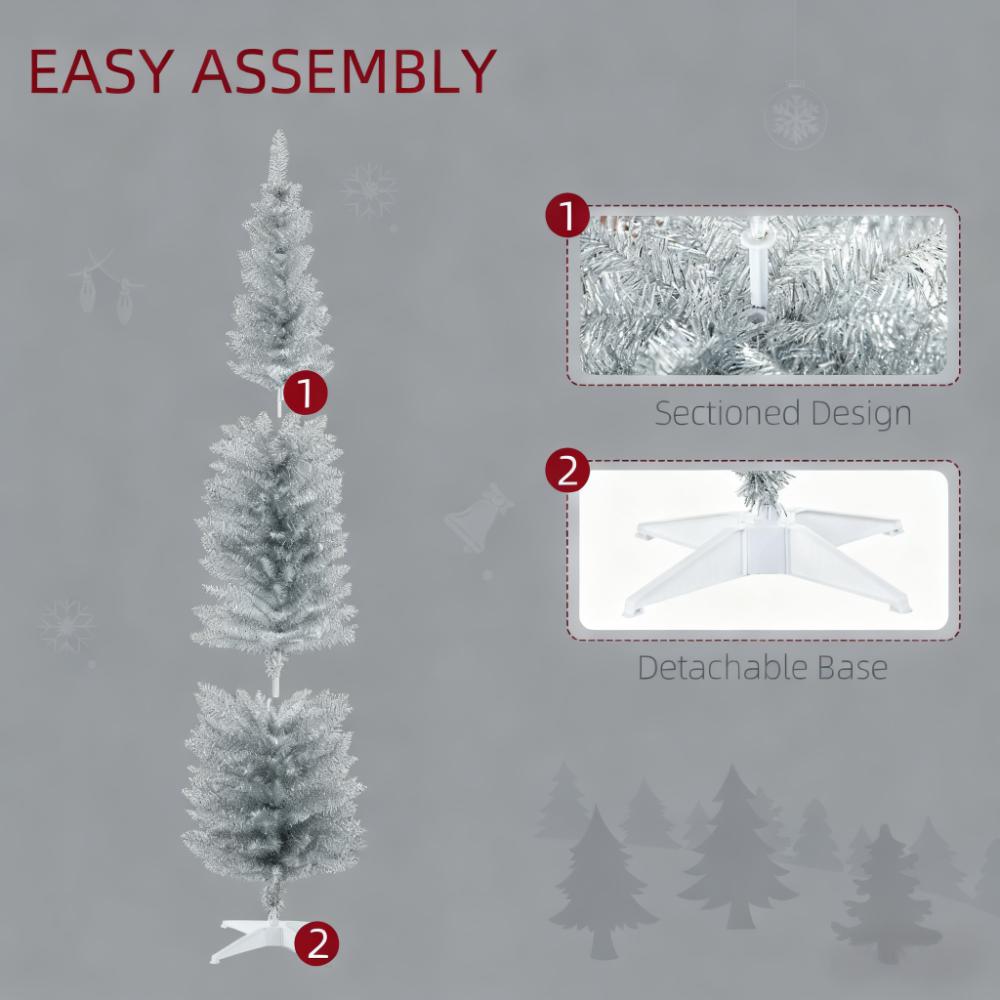 Pencil Christmas Tree,Decorated Christmas Tree, with 499 Realistic Branch Tips and Plastic Stand