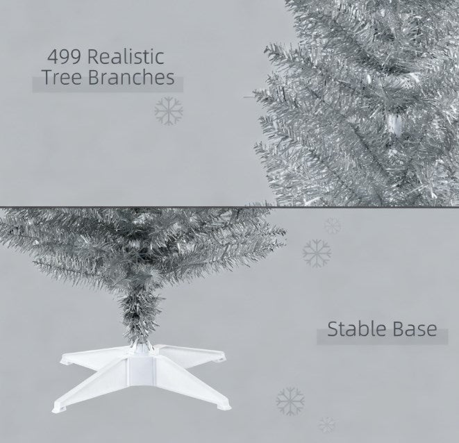 Pencil Christmas Tree,Decorated Christmas Tree, with 499 Realistic Branch Tips and Plastic Stand