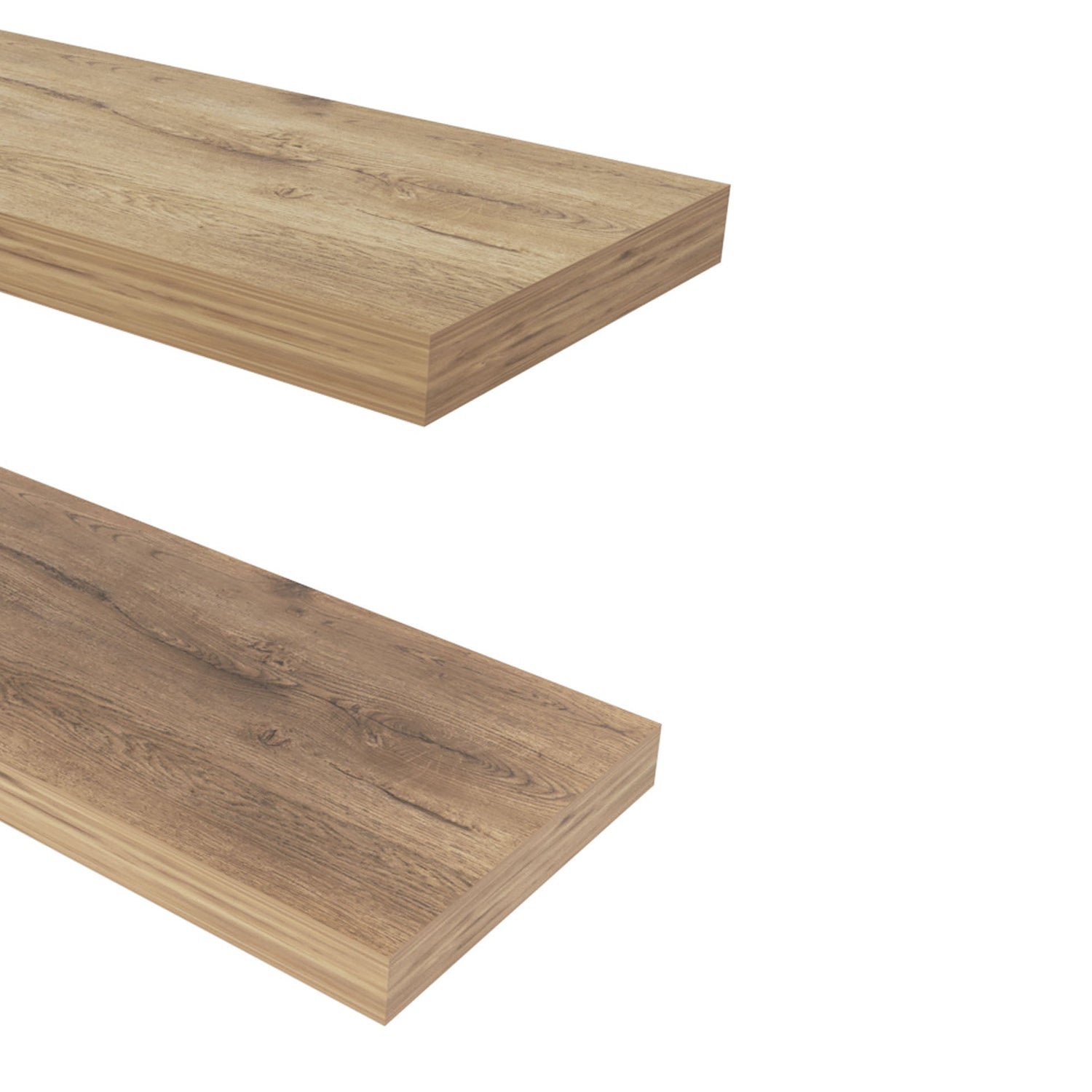 Macadamia Floating Shelf in Melamine, Set of 2