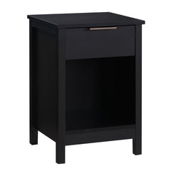 Nightstand with Drawer,3-Tier End Side Table with Storage Drawer and Shelf,Modern Bedside Night Stand for Bedroom, Living Room-Retro Black