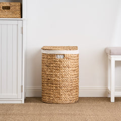 Judas Water Hyacinth Woven Full Oval Brown Laundry Hamper
