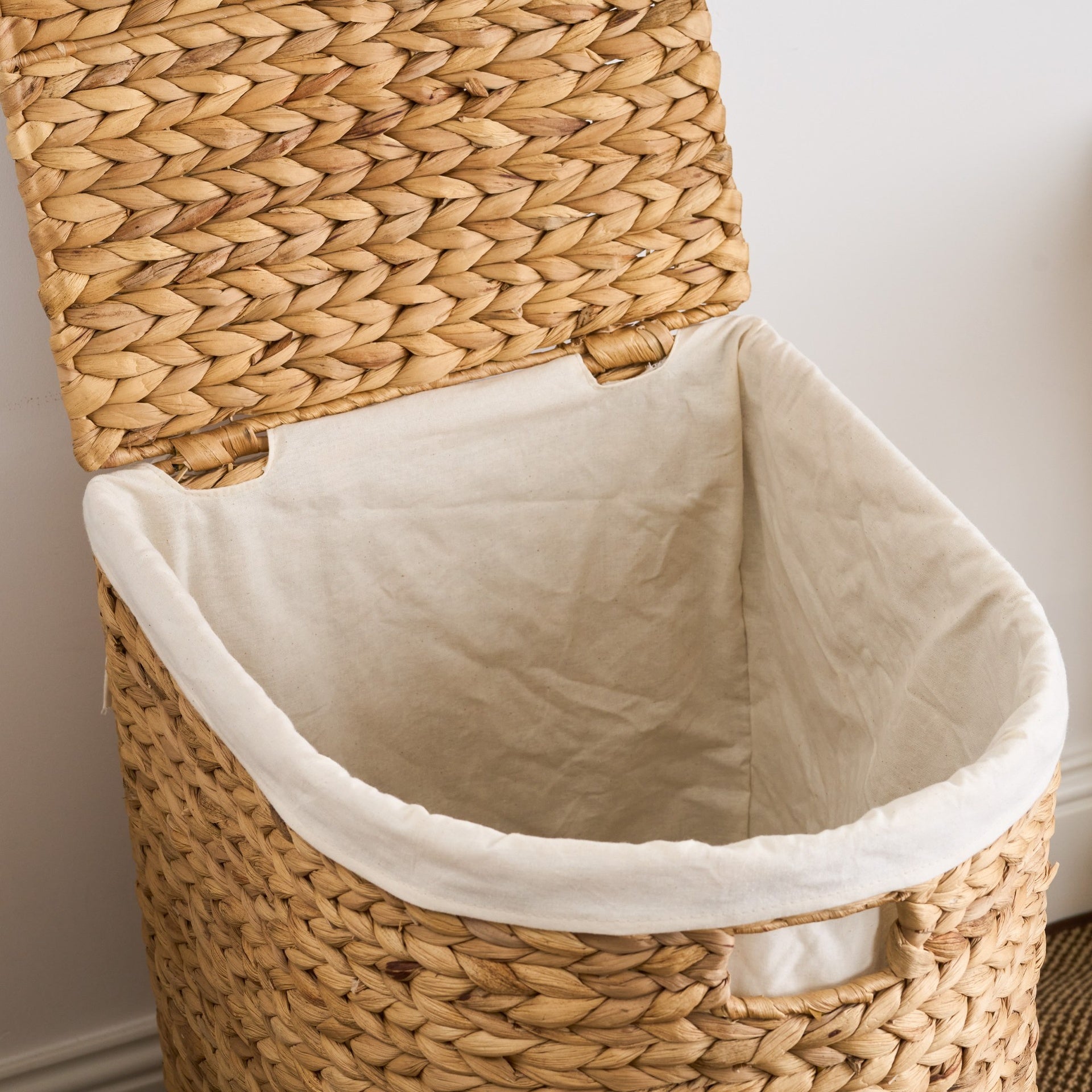 Judas Water Hyacinth Woven Full Oval Brown Laundry Hamper