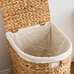 Judas Water Hyacinth Woven Full Oval Brown Laundry Hamper