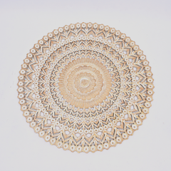 Wooden Floral Hand Carved Mandala Round Wall Decor-48"