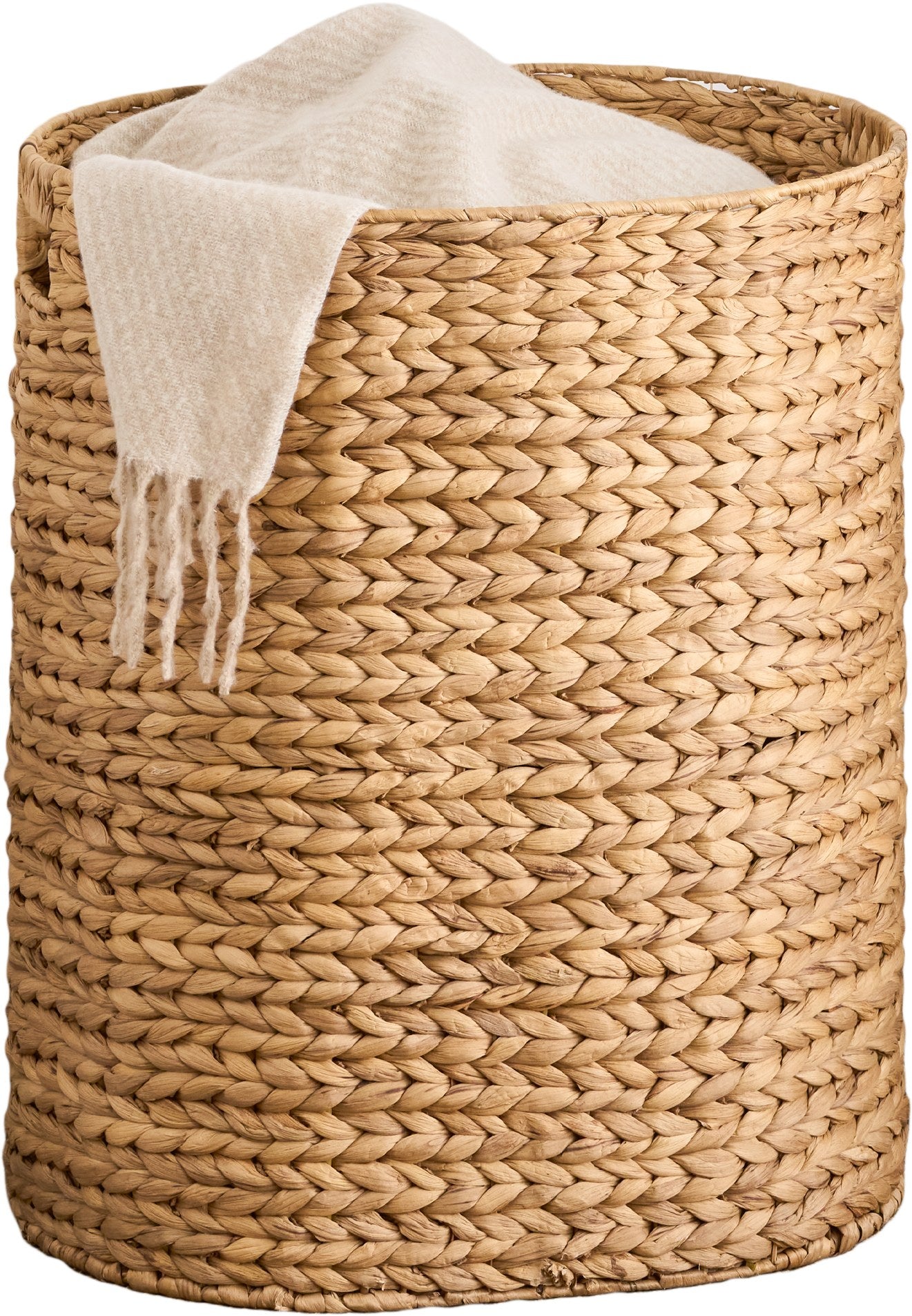 Judas Water Hyacinth Woven Full Oval Brown Laundry Hamper
