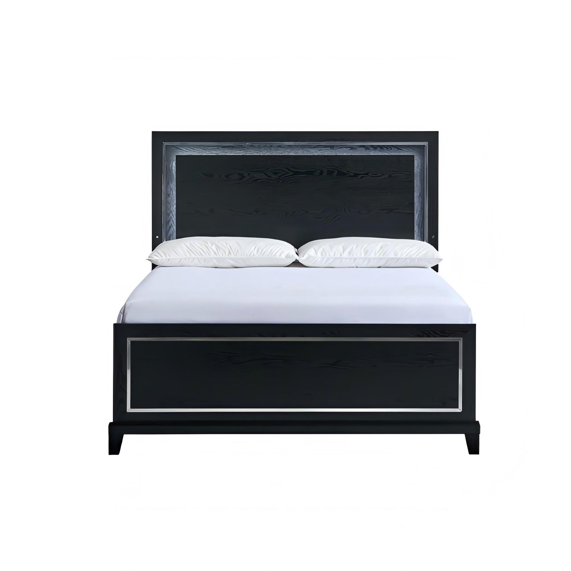Livingston G02850A-QB Queen Panel Bed Black