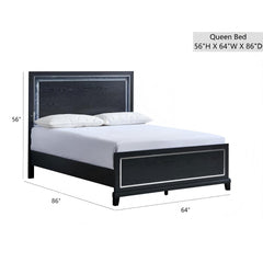 Livingston G02850A-QB Queen Panel Bed Black