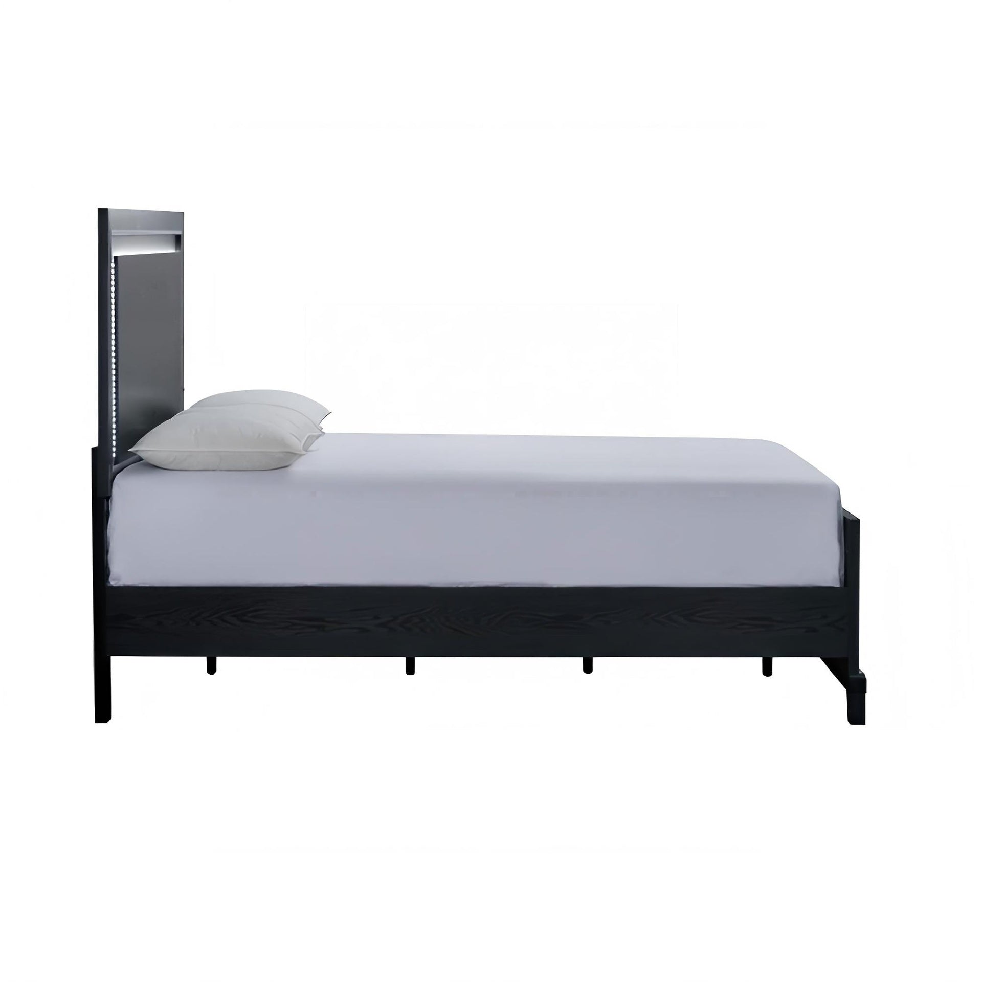 Livingston G02850A-QB Queen Panel Bed Black