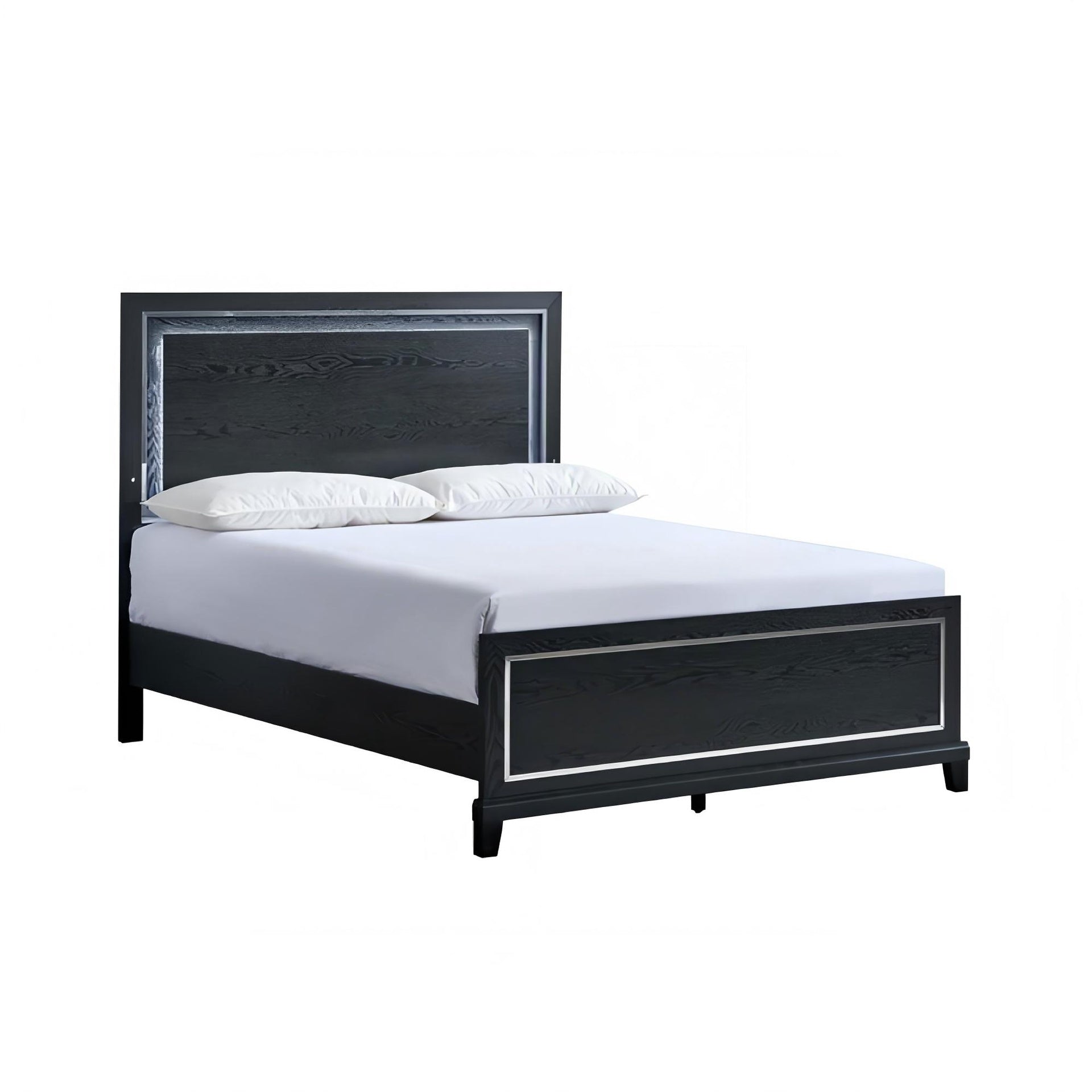 Livingston G02850A-QB Queen Panel Bed Black