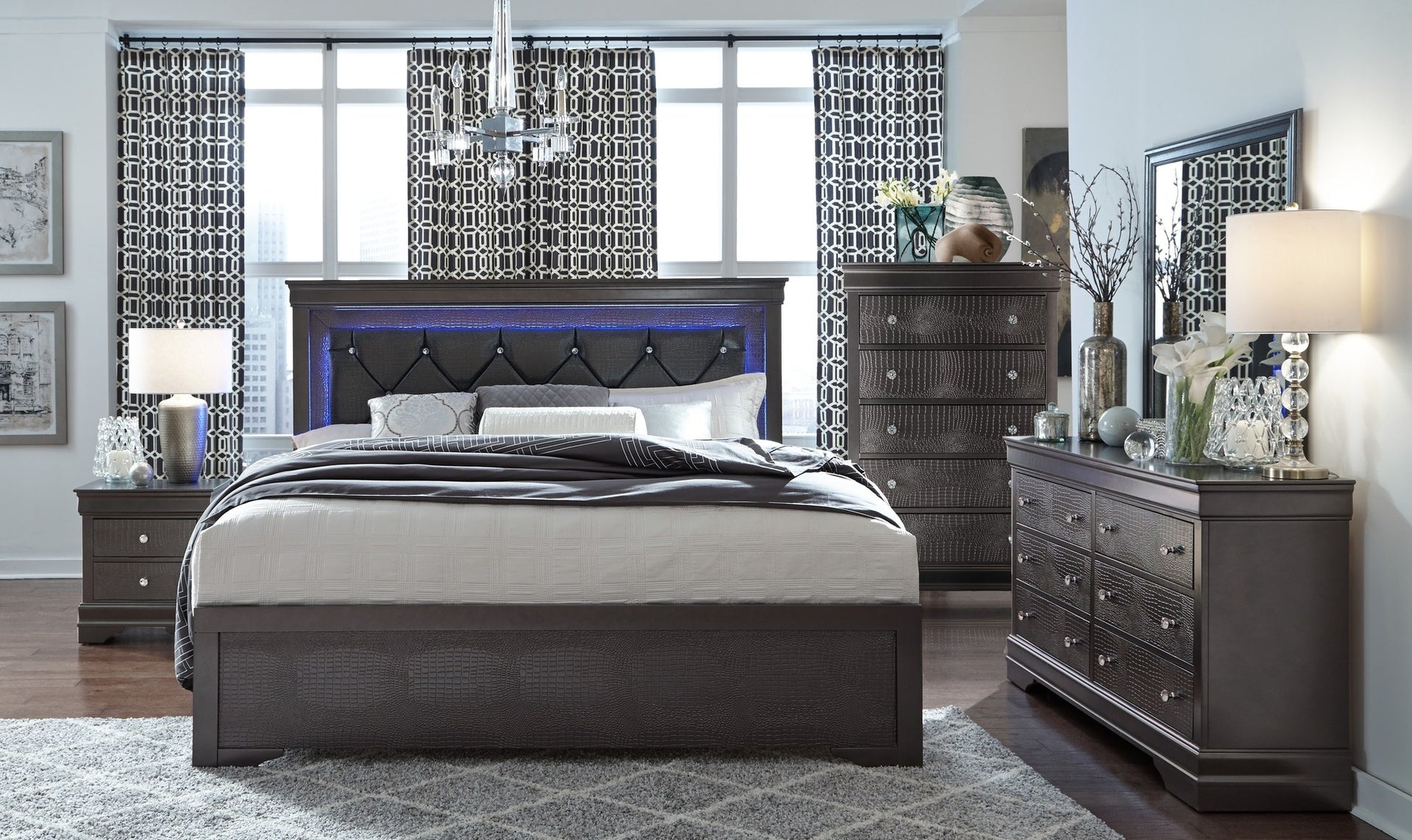 SHAKER GREY KING 5PC BEDROOM SET