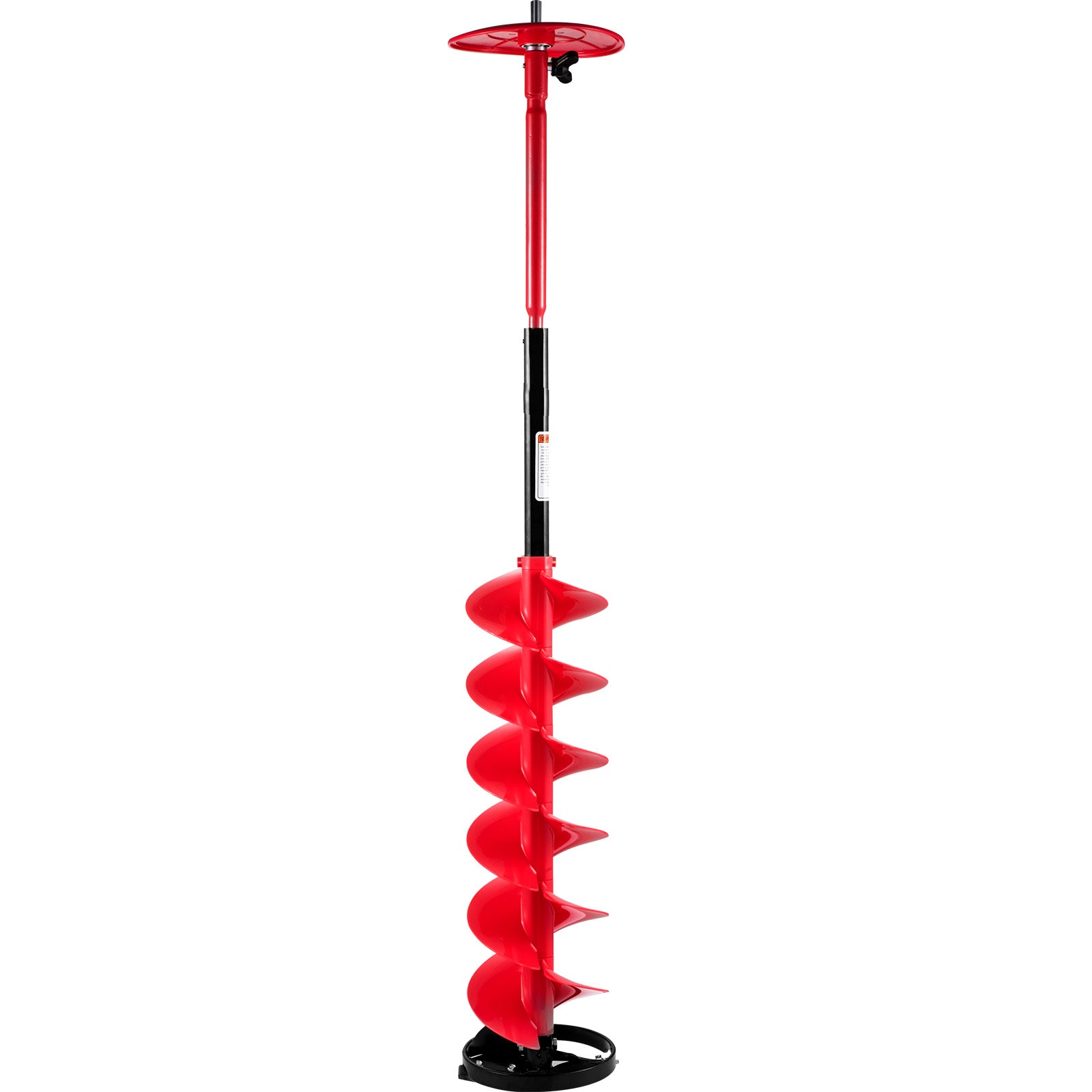 Ice Drill Auger, 6" Diameter Nylon Ice Auger, 39" Length Ice Auger Bit,Auger Drill with 11.8" Extension Rod,Auger Bit w/Drill Adapter,Top Plate & Blade Guard for Ice Fishing Ice Burrowing Red