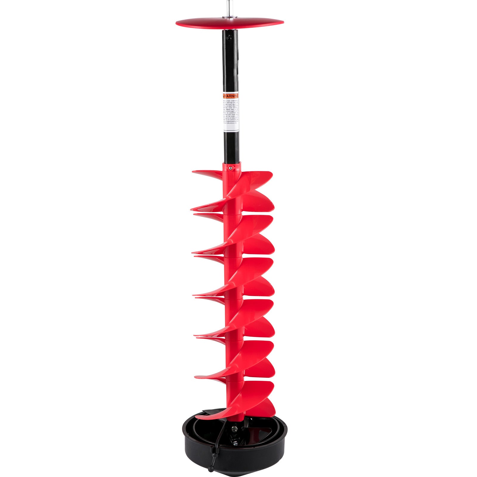 Ice Drill Auger, 6" Diameter Nylon Ice Auger, 39" Length Ice Auger Bit,Auger Drill with 11.8" Extension Rod,Auger Bit w/Drill Adapter,Top Plate & Blade Guard for Ice Fishing Ice Burrowing Red